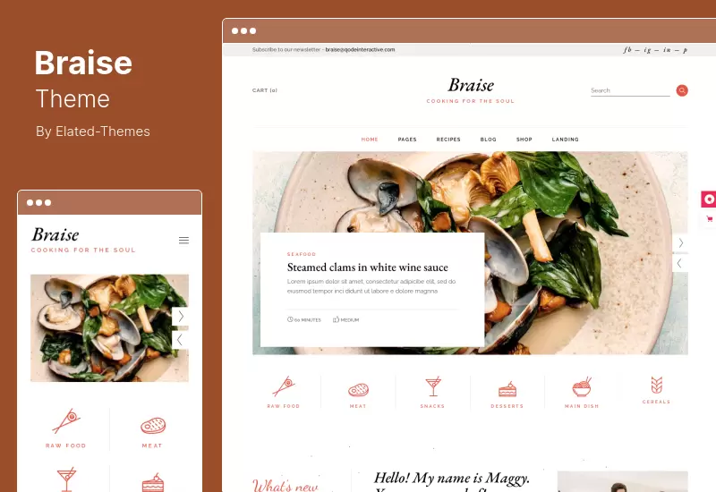 Braise Theme - Recipe  Food Blog WordPress Theme