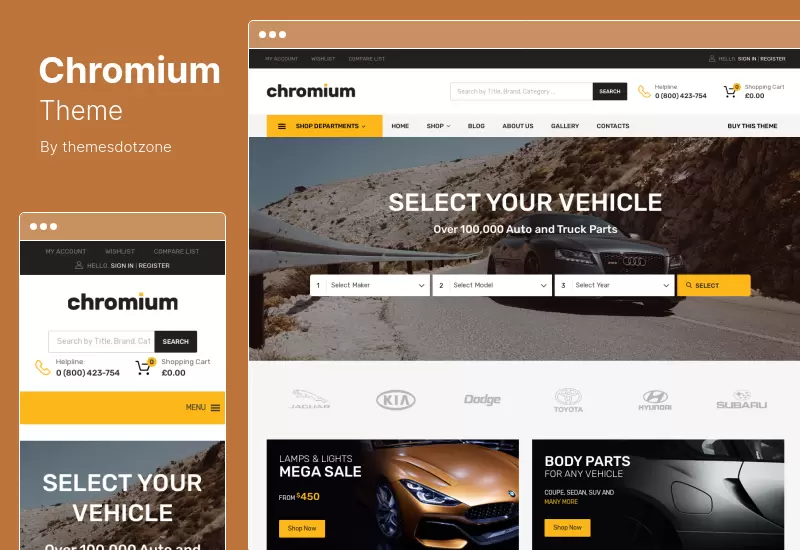 Chromium Theme - Auto Parts Shop WordPress Theme