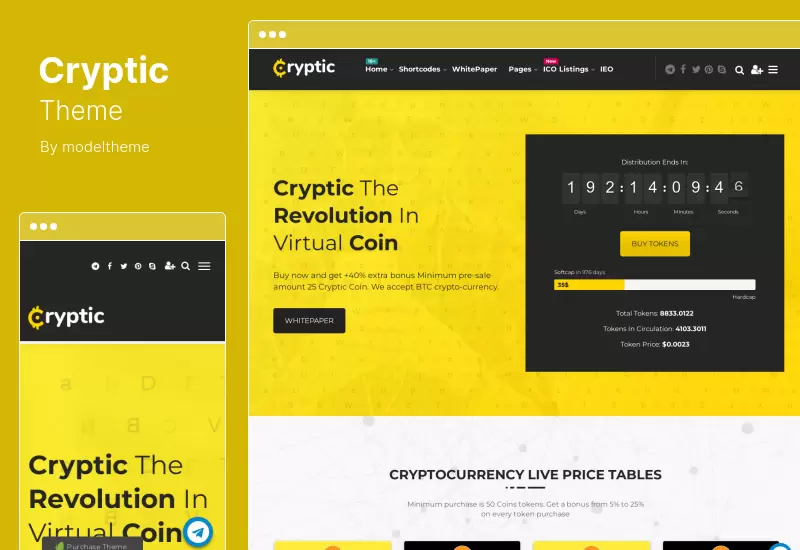 Cryptic Theme - Cryptocurrency WordPress Theme