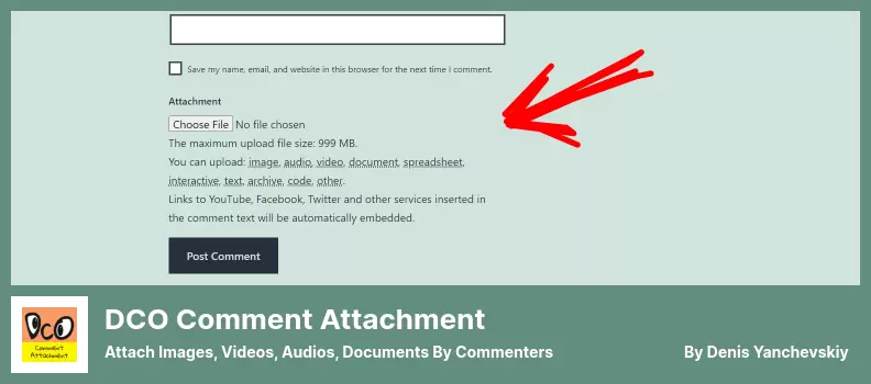 DCO Comment Attachment Plugin - Attach Images, Videos, Audios, Documents by Commenters