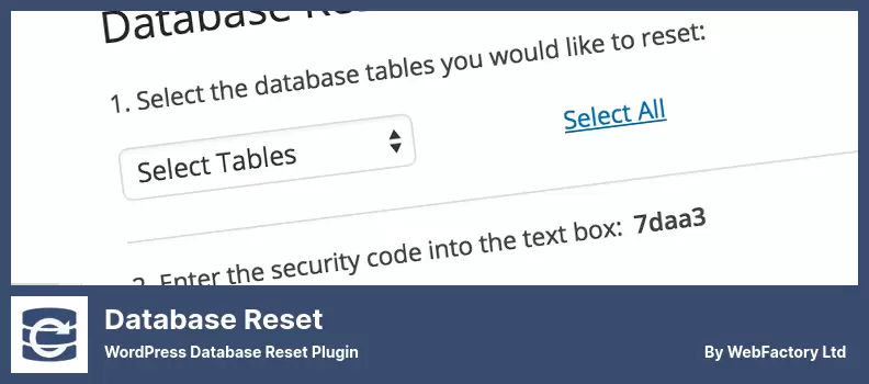 Database Reset Plugin - WordPress Database Reset Plugin
