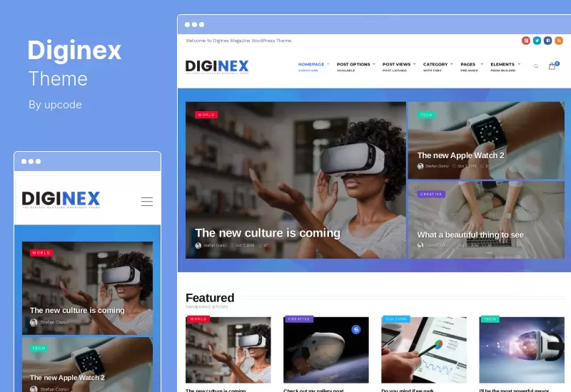 Diginex Theme - Viral Blog News Magazine WordPress Theme