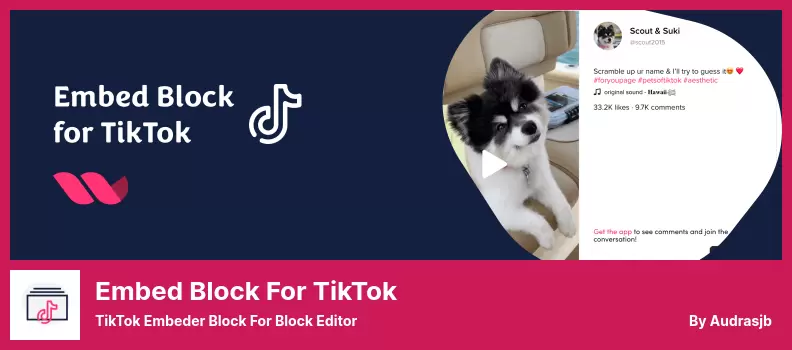 Embed Block for TikTok Plugin - TikTok Embeder Block for Block Editor