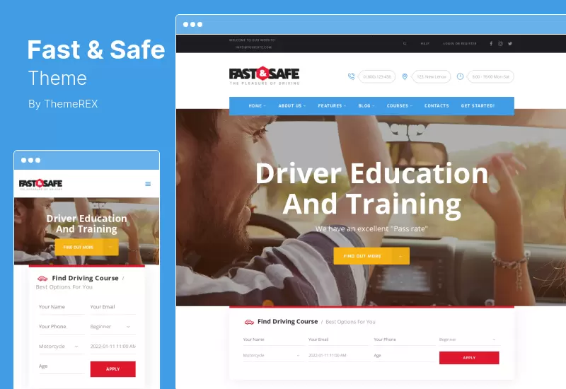 Fast & Safe Theme - Driving School WordPress Theme