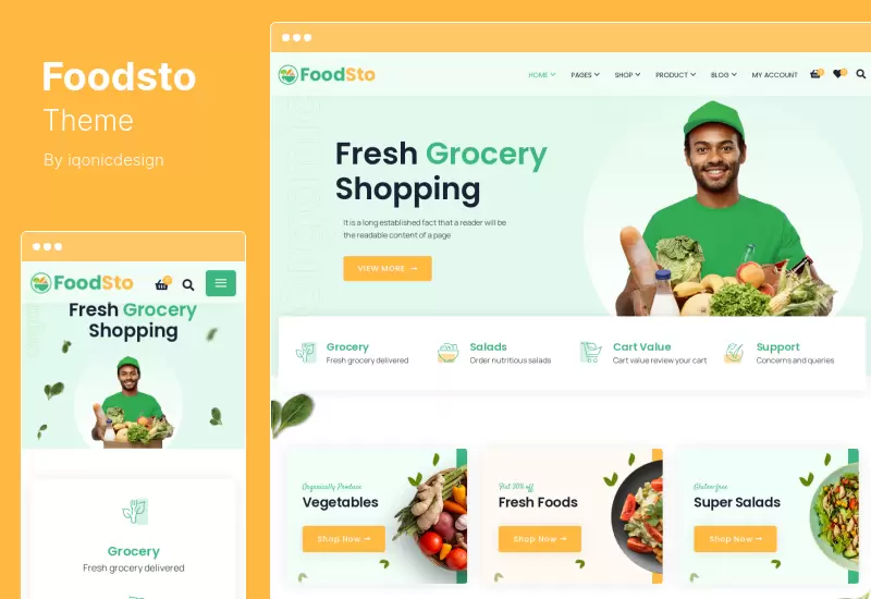 Foodsto Theme - Grocery  Food Store WordPress Theme
