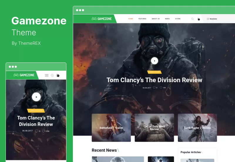 Gamezone Theme - Video Gaming Blog  Esports Store WordPress Theme