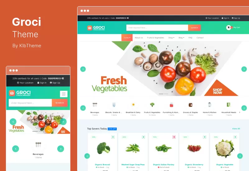 Groci Theme - Organic Food Grocery Market WordPress Theme
