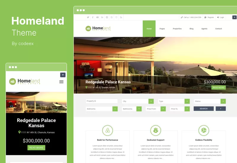 Homeland Theme - Responsive Real Estate WordPress Theme 