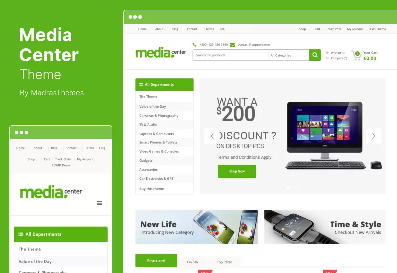 MediaCenter Theme - WooCommerce Electronics Store WordPress Theme