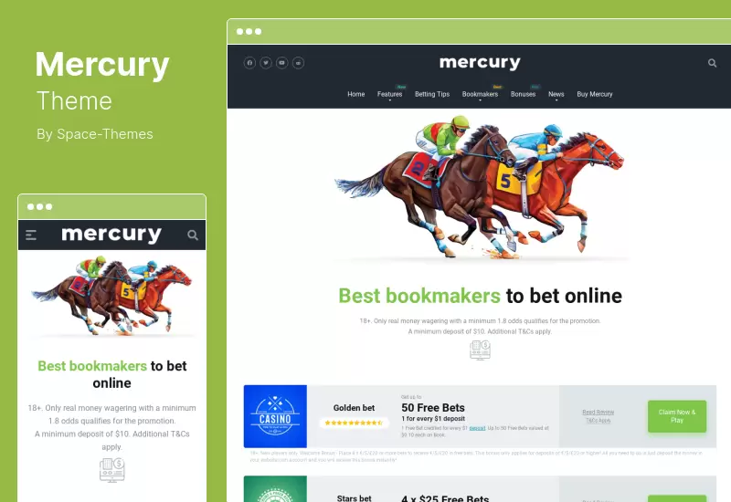Mercury Theme - Affiliate WordPress Theme. Casino, Gamblin 