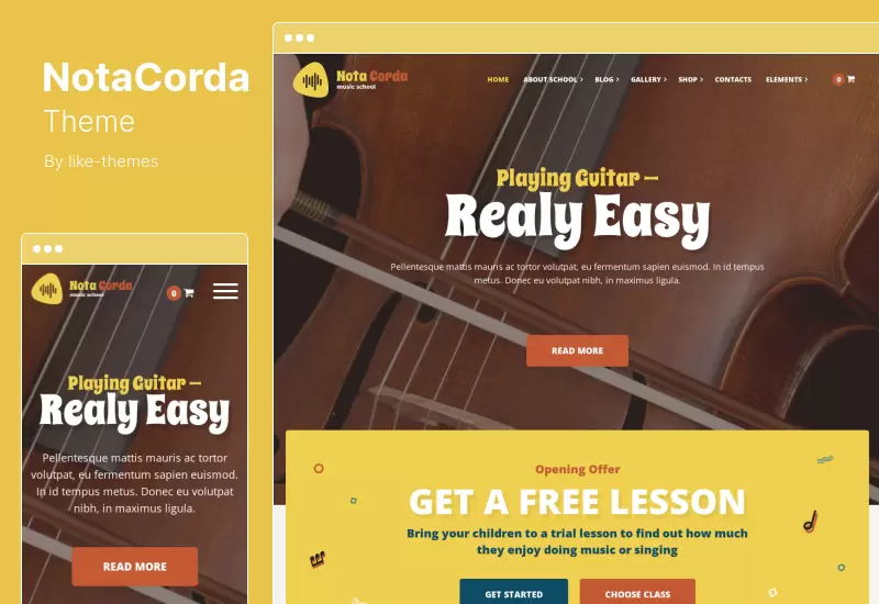NotaCorda Theme - Music School and Musicians WordPress Theme