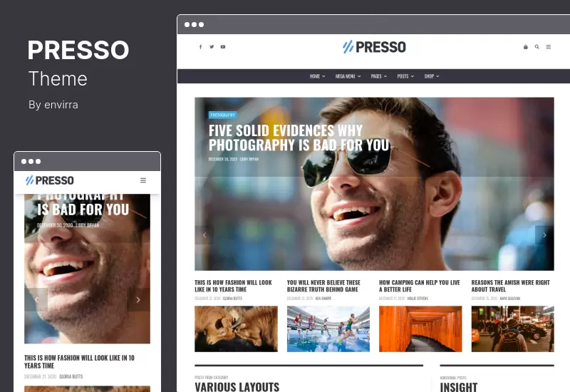 PRESSO Theme - Modern Magazine Viral WordPress Theme