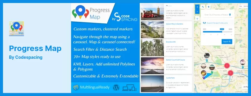 Progress Map Plugin - Advanced Map Builder Plugin for WordPress