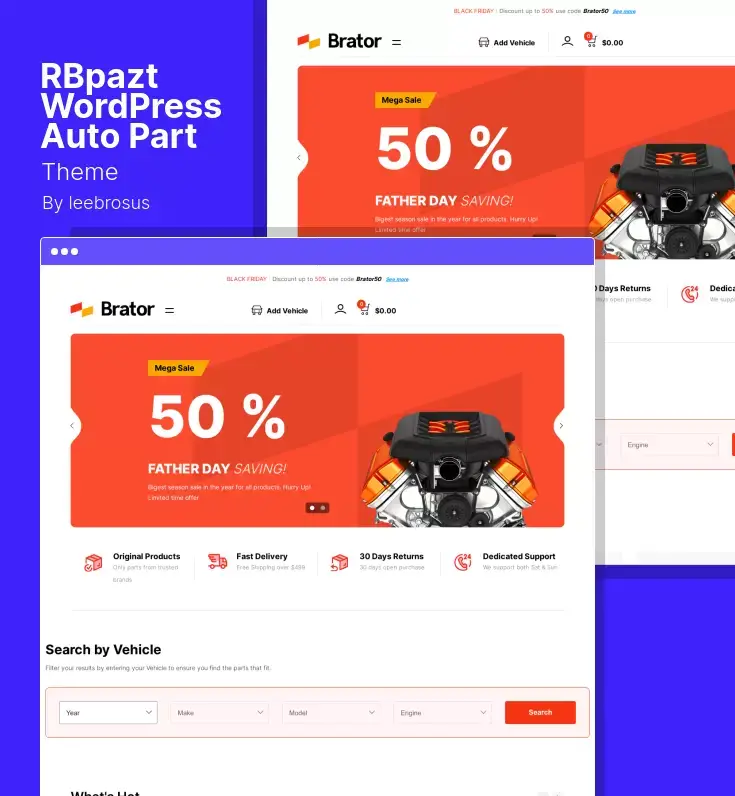 RBpazt Theme - Auto Parts WooCommerce WordPress Theme