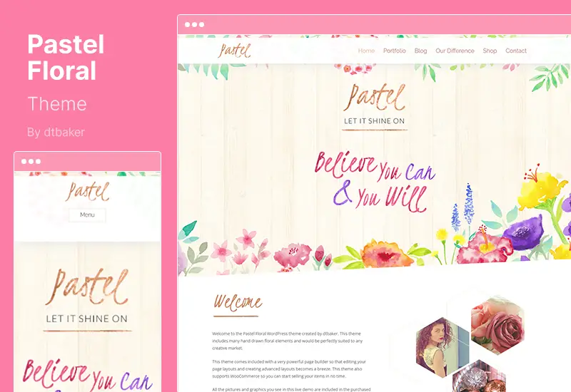 Pastel Floral Theme - Pastel Floral Art Blog & Shop WordPress Theme