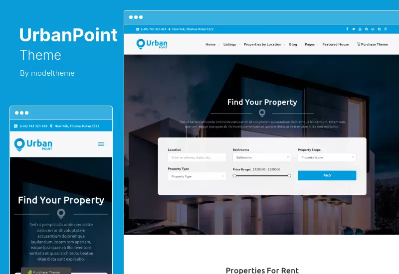 UrbanPoint Theme - House Selling  Rental WordPress Theme