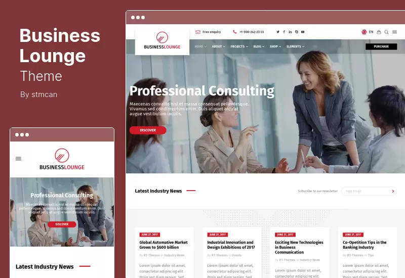 Business Lounge Theme - MultiPurpose Consulting  Finance WordPress Theme