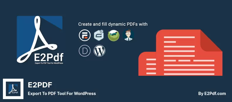 E2PDF Plugin - Export To PDF Tool for WordPress