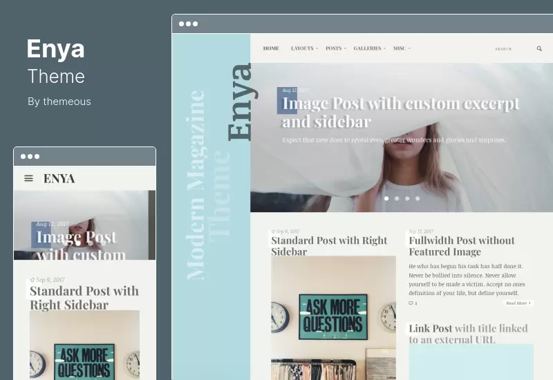 Enya Theme - Creative Feminine WordPress Theme