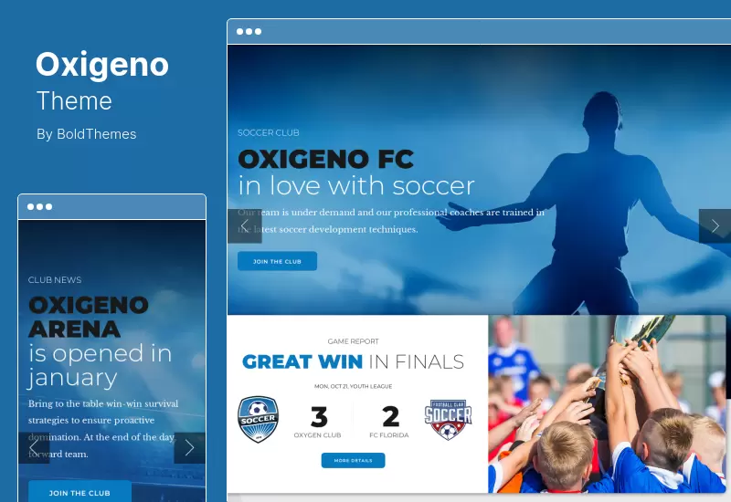 Oxigeno Theme - Sports Club Team WordPress Theme