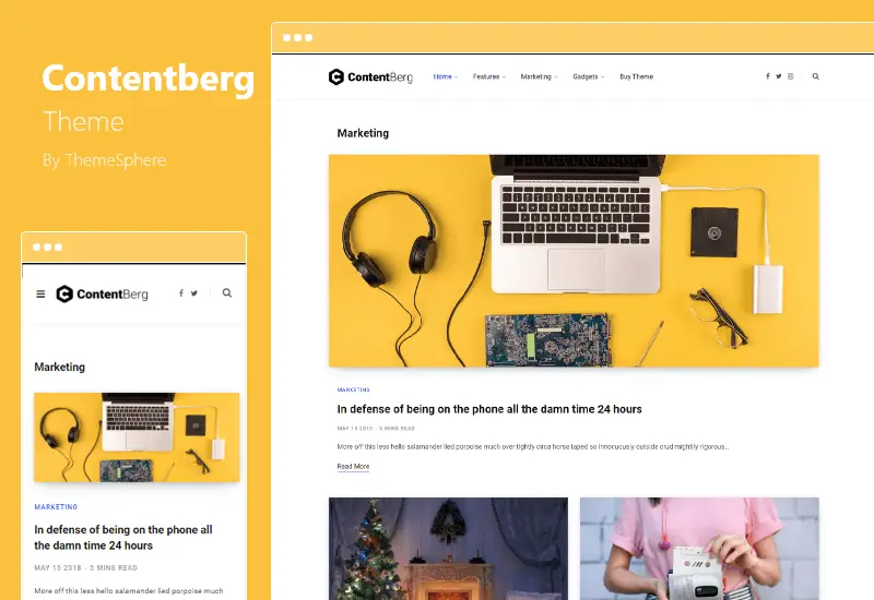 Contentberg Theme - Content Marketing and Personal Blog WordPress Theme
