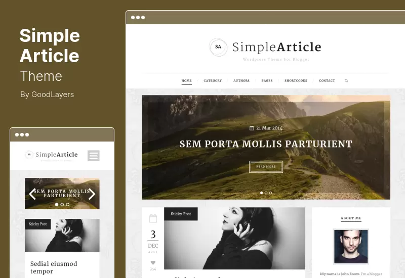 Simple Article Theme - WordPress Theme For Personal Blog