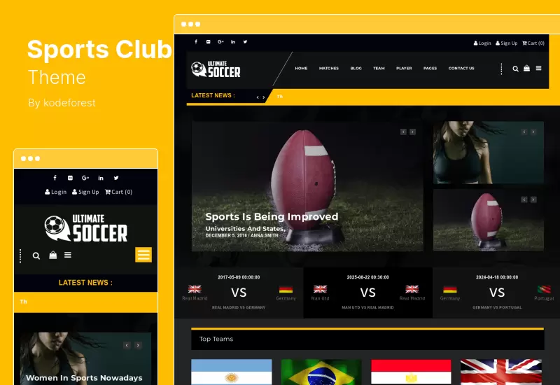 Sports Club Theme - Sports Club WordPress Theme