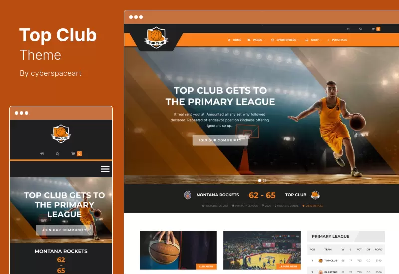Top Club Theme - Sports Theme for WordPress