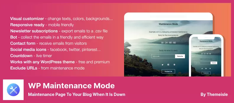 WP Maintenance Mode Plugin - Maintenance Page To Your Blog When It Is Down