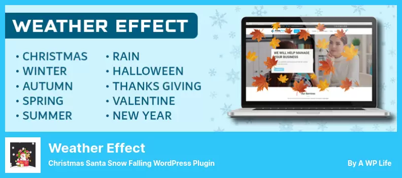 Weather Effect Plugin - Christmas Santa Snow Falling WordPress Plugin