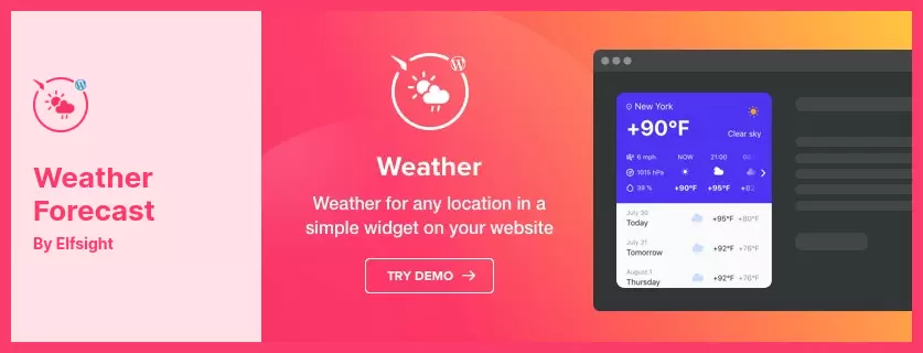 Weather Forecast Plugin - WordPress Weather Plugin