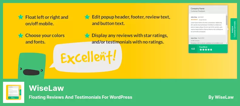 Wizlaw Plugin - Floating Reviews and Testimonials for WordPress