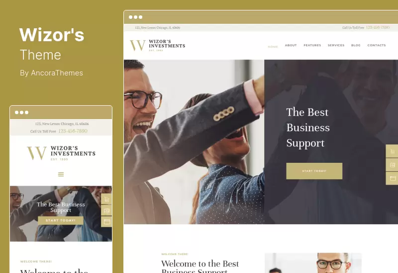 Wizor's Theme - Investments  Business Consulting Insurance WordPress Theme