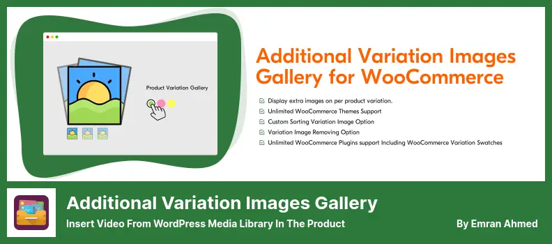 Additional Variation Images Gallery for WooCommerce Plugin - Insert Video From WordPress Media Library In The Product