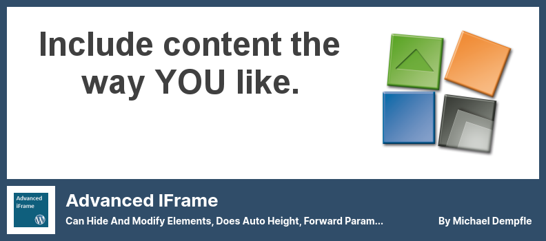 Advanced iFrame Plugin - Can Hide And Modify Elements, Does Auto Height, Forward Parameters, And ...
