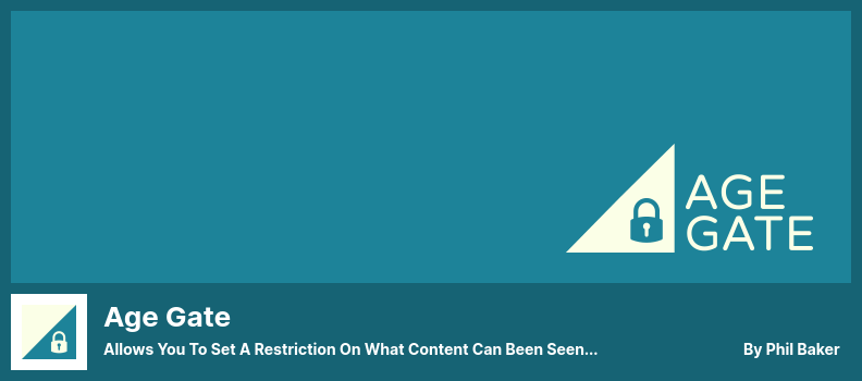 Age Gate Plugin - Allows You To Set A Restriction On What Content Can Been Seen Or Restricted