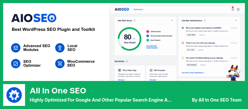 All in One SEO Plugin - Highly Optimized for Google and Other Popular Search Engine Algorithm