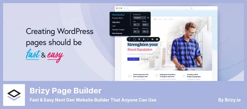 Brizy Page Builder Plugin - Fast & Easy Next Gen Website Builder That Anyone Can Use