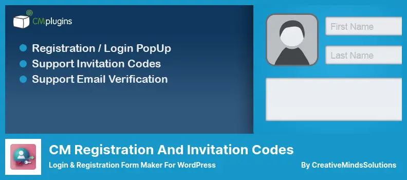 CM Registration and Invitation Codes Plugin - Login & Registration Form Maker for WordPress