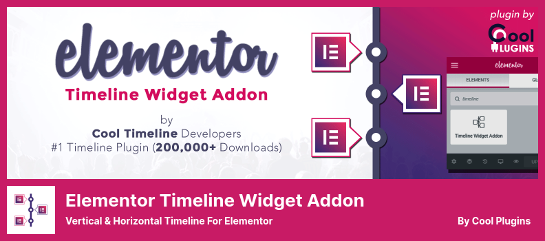 Elementor Timeline Widget Addon Plugin - Vertical & Horizontal Timeline For Elementor