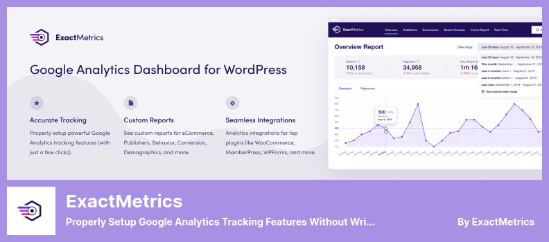 ExactMetrics Plugin - Properly Setup Google Analytics Tracking Features Without Writing Any Code