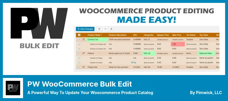 PW WooCommerce Bulk Edit Plugin - A Powerful Way To Update Your Woocommerce Product Catalog