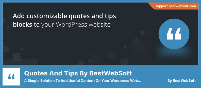 Quotes and Tips by BestWebSoft Plugin - A Simple Solution To Add Useful Content On Your WordPress Website