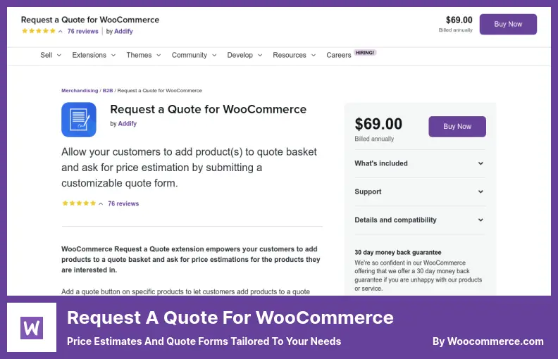 Request a Quote for WooCommerce Plugin - Price Estimates And Quote Forms Tailored To Your Needs