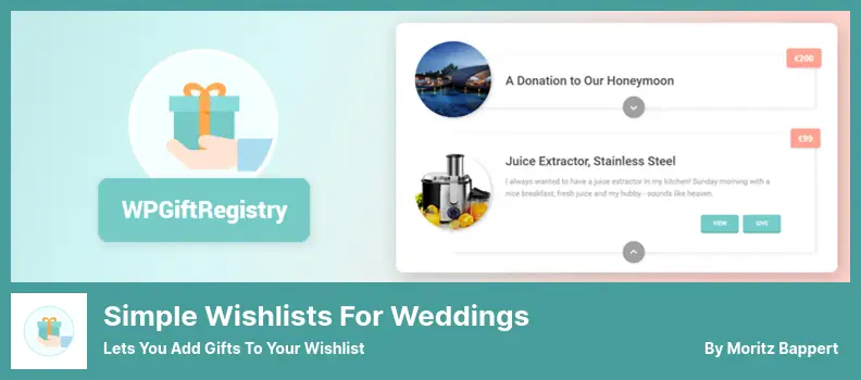Simple Wishlists for Weddings Plugin - Lets You Add Gifts To Your Wishlist