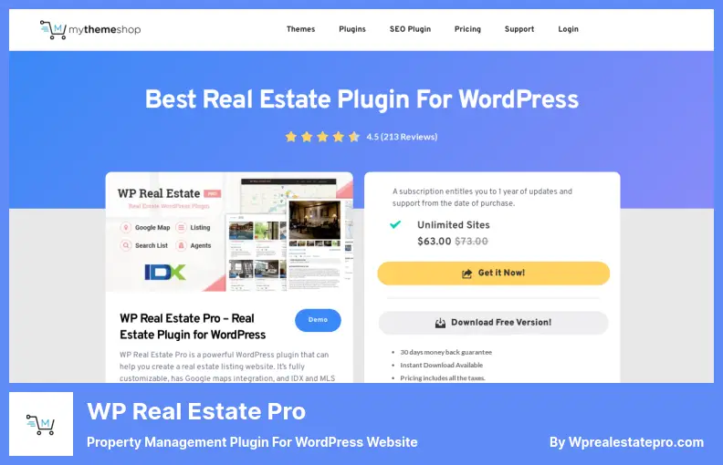 WP Real Estate Pro Plugin - Property Management Plugin for WordPress Website