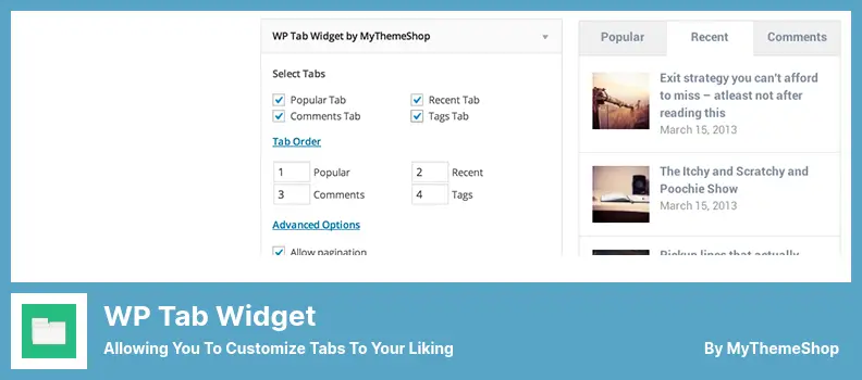 WP Tab Widget Plugin - Allowing You To Customize Tabs To Your Liking