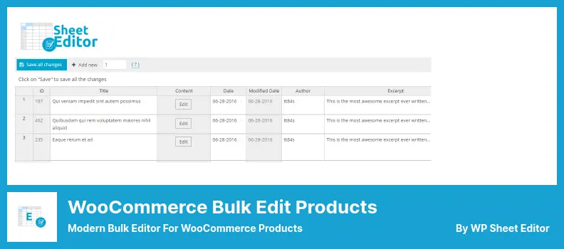 WooCommerce Bulk Edit Products Plugin - Modern Bulk Editor For WooCommerce Products