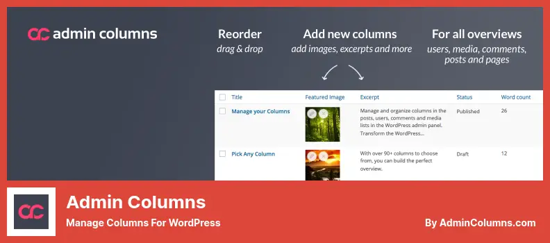 Admin Columns Plugin - Manage Columns For WordPress