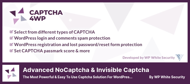 Advanced noCaptcha & invisible Captcha Plugin - The Most Powerful & Easy to Use Captcha Solution for WordPress Websites